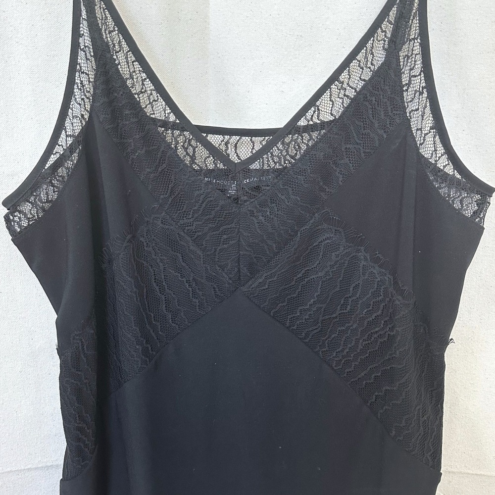 90s Y2K WHBM Whimsigoth Babydoll Black Lace Camisole Tank Top Sz M Coquette - Picture 1 of 8